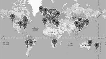 Mapa dos membros da ISCM