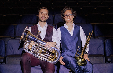 Ricardo Antão (eufónio) e Gabriel Antão (trombone)